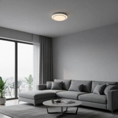 LED Ceiling Light, 12W, White/Silver, CCT Light 3