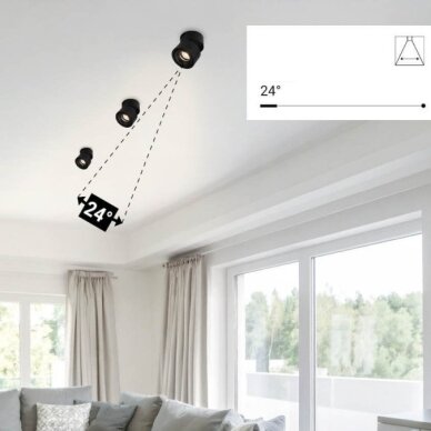 LED Downlight, 12W, Black, Adjustable, Warm Light 3