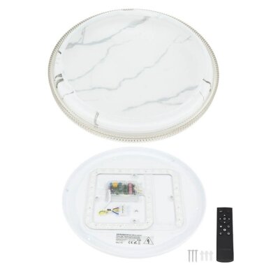 LED lubų šviestuvas, 20W, apvalus, baltas akmuo, atmintis, nuotolinis valdymas, CCT šviesa 3
