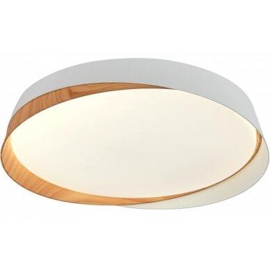 LED Ceiling Light, 20W, White/Light Wood, Memory, Remote Control, 3CCT