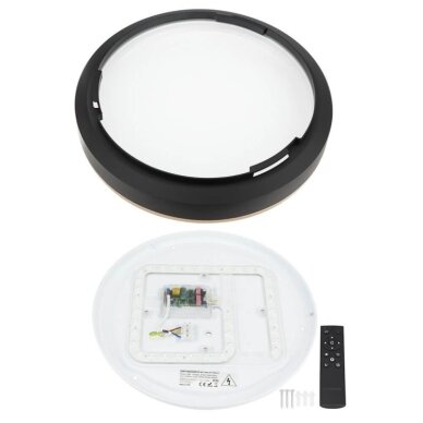 LED Ceiling Light, 20W, Black/Gold, Memory, Remote Control, 3CCT 3