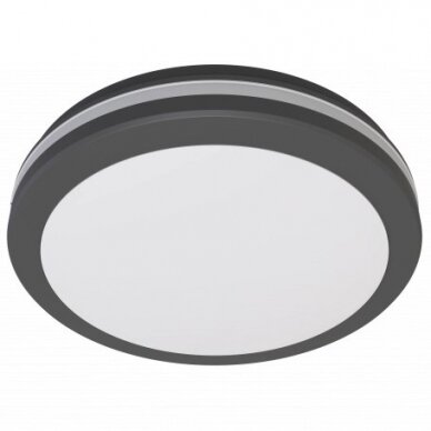 LED Outdoor Ceiling Light, Black, 20W, CCT, Microwave Sensor