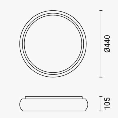 LED Ceiling Light, 24W, White/Reseda, CCT Light 6