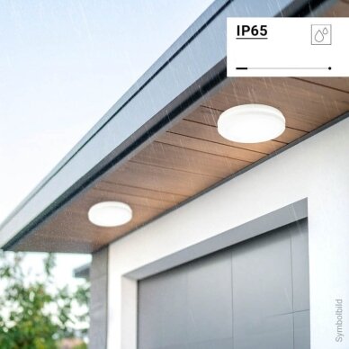 LED Outdoor Ceiling Light, White, 30W, CCT 3