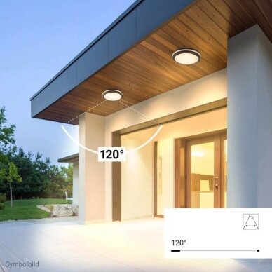 LED Outdoor Ceiling Light, Black, 30W, CCT, Microwave Sensor 4