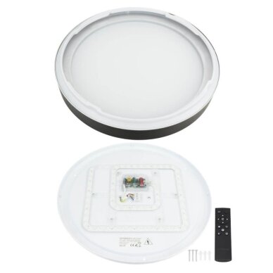 LED Ceiling Light, 36W, Black/Walnut, Memory, Remote Control, 3CCT 3