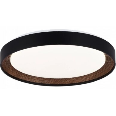 LED lubų šviestuvas, 36W, apvalus, juodas/riešutmedis, atmintis, nuotolinis valdymas, CCT šviesa LED lubų šviestuvas, 36W, apvalus, juodas/riešutmedis, atmintis, nuotolinis valdymas, CCT šviesa