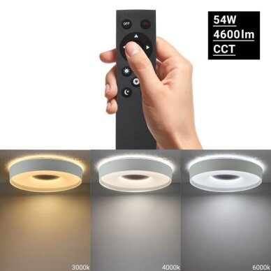 LED Ceiling Light, 36W, Grey, Memory, Remote Control, 3CCT 2