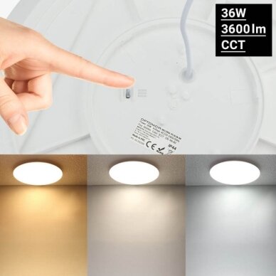 LED Ceiling Light, White Body, 36W, 3CCT 3