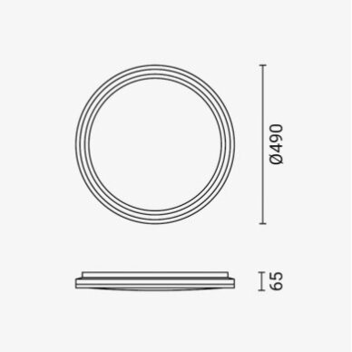 LED Ceiling Light, 36W, White/Black, CCT Light 6