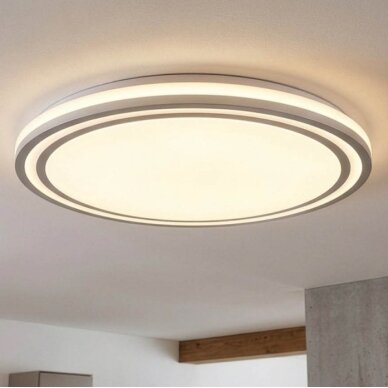 LED Ceiling Light, 36W, White/Silver, CCT Light 5