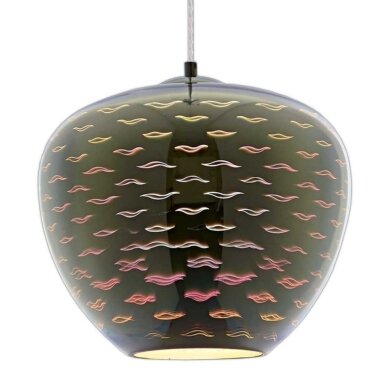 LED lubų šviestuvas, 3D stiklas, D290mm, chrominės bangelės 1