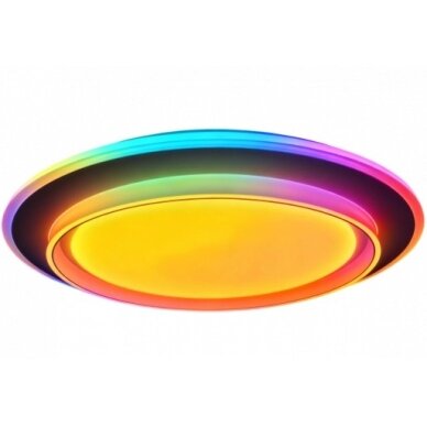 LED lubų šviestuvas, 40W, apvalus, juodas, atmintis, nuotolinis valdymas, RGB, CCT šviesa LED lubų šviestuvas, 40W, apvalus, juodas, atmintis, nuotolinis valdymas, RGB, CCT šviesa