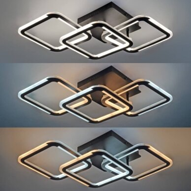LED Ceiling Lamp, 45W, Black, Dimmable, Remote Control, CCT 2