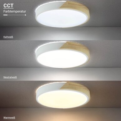 LED Ceiling Light, 48W, White/Wood, CCT Light, Remote Control 3