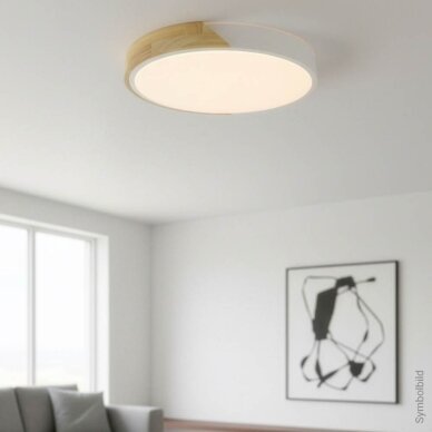 LED Ceiling Light, 48W, White/Wood, CCT Light, Remote Control 4