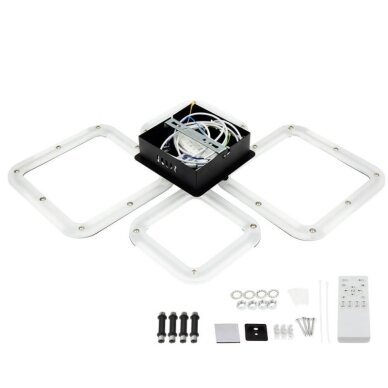 LED lubų šviestuvas, 50W, juodas, dimeriuojamas, nuotolinis valdymas, CCT 1 LED lubų šviestuvas, 50W, juodas, dimeriuojamas, nuotolinis valdymas, CCT 1