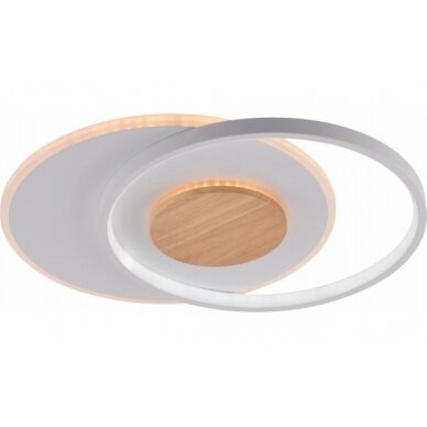 LED Ceiling Lamp, 54W, White/Wood, Dimmable, Remote Control, CCT 2