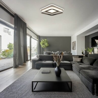 LED Ceiling Lamp, 60W, White/Black, Dimmable, Remote Control, CCT 5