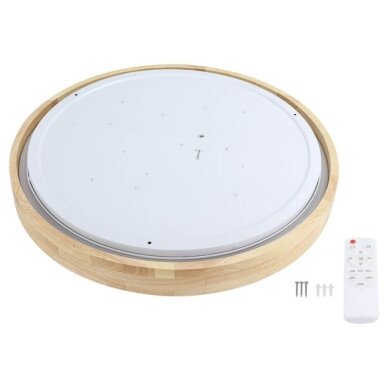 LED lubų šviestuvas, 60W, juodas/medžio, CCT šviesa, nuotolinis valdymas 1
