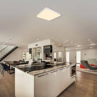 LED Ceiling Light, White Body, Square, 64W, Warm Light 3