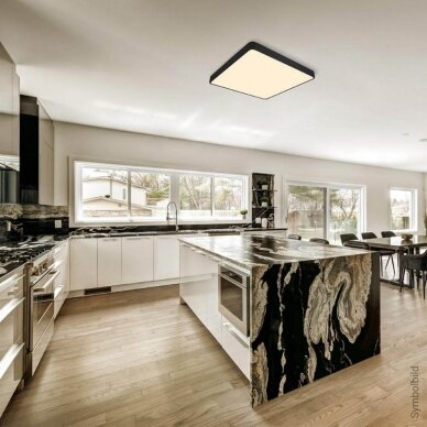 LED Ceiling Light, Black Body, Square, 64W, Warm Light 3