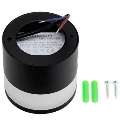 LED Surface Downlight, 7W, Round, Black 1