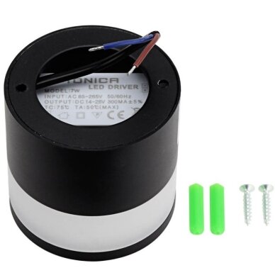 LED Surface Downlight, 7W, Round, Black 1