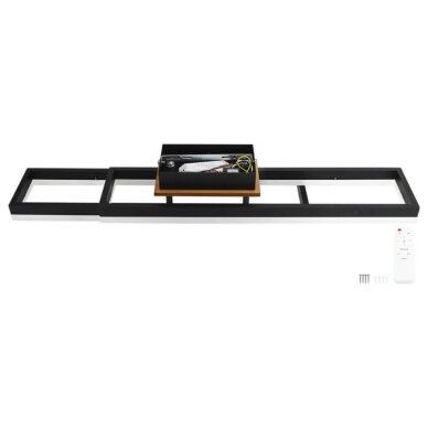 LED lubų šviestuvas, 86W, juodas/medžio, CCT šviesa, nuotolinis valdymas 5 LED lubų šviestuvas, 86W, juodas/medžio, CCT šviesa, nuotolinis valdymas 5
