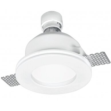 LED Ceiling Fitting, Round, Gypsum, Frosted Glass