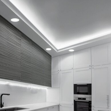 LED Ceiling Fitting, Round, Gypsum, Frosted Glass 4