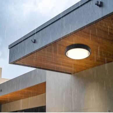 LED Outdoor Ceiling Light, Black, 30W, Warm Light 4