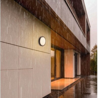 LED Outdoor Ceiling Light, Black, 30W, Warm Light 5