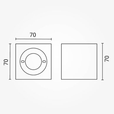 LED Ceiling Lamp, Square, 70 mm 5