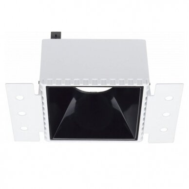 LED Spotlight Fixture, Square, Aluminium, Black Reflector 1