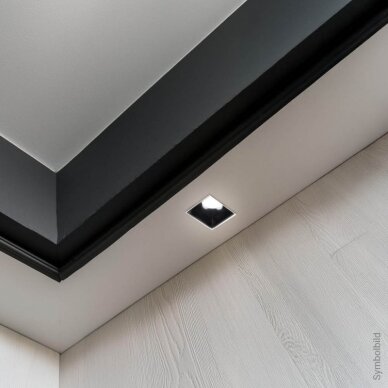 LED Spotlight Fixture, Square, Aluminium, Black Reflector 3