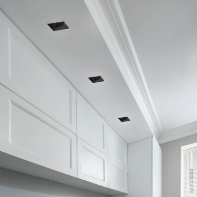 LED Spotlight Fixture, Square, Aluminium, Black Reflector 4