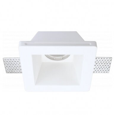 LED Ceiling Fitting, Square, Gypsum, 1 Socket 2