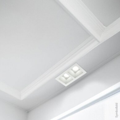 LED Ceiling Fitting, Square, Gypsum, 2 Sockets 4