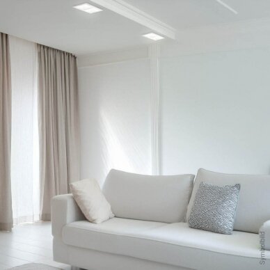 LED Ceiling Fitting, Square, Gypsum, 2 Sockets 5