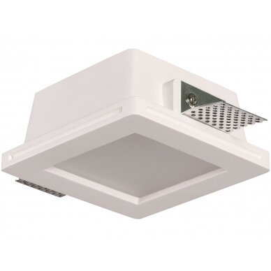 LED lubų šviestuvas, kvadratinis, gipsinis, matinis stiklas, 1 lizdas 1