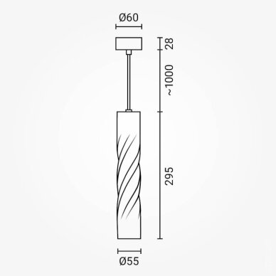 LED Hanging Fixture Socket, Silver, 300mm 3