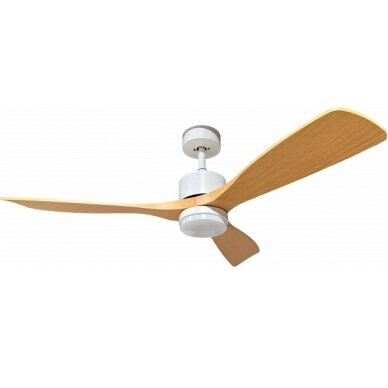 LED Fan Ceiling, 18W, CCT, White/Wood, Remote Control