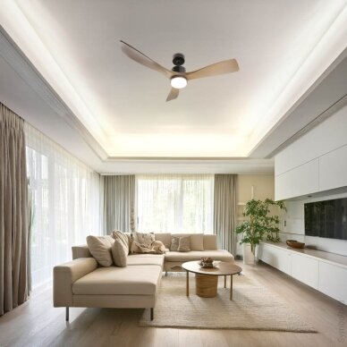 LED Fan Ceiling, 18W, CCT, Black/Wood, Remote Control 3