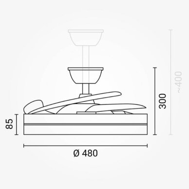 LED Fan Ceiling, 36W, CCT, White, Remote Control 4