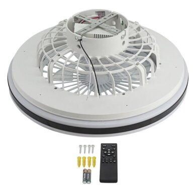 LED Fan Ceiling, 36W, CCT, White/Black, Remote Control 2