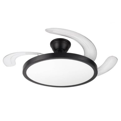 LED lubų šviestuvas/ventiliatorius, 36W, CCT šviesa, juodas, plonas, nuotolinis valdymas 1 LED lubų šviestuvas/ventiliatorius, 36W, CCT šviesa, juodas, plonas, nuotolinis valdymas 1