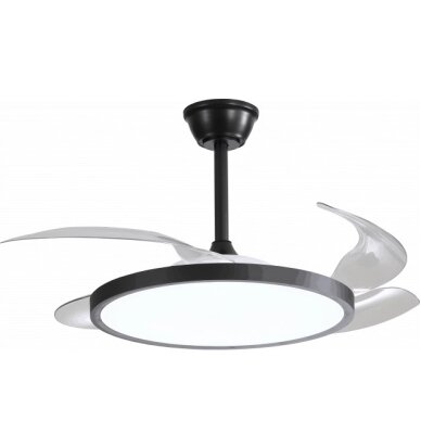 LED Fan Ceiling, 36W, CCT, Black, Slim, Remote Control
