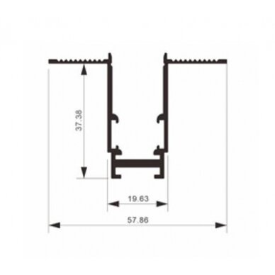 LED Magnetic Track System R15, width 1.9cm, Built-In, Black, length 1m 4