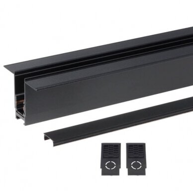 LED Magnetic Track System R15, width 1.9cm, Built-In, Black, length 1m 3